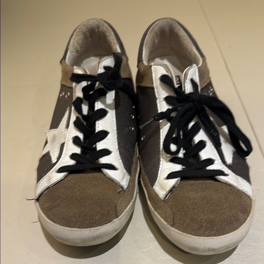 Golden Goose Brown and White Sneakers - Picture 3 of 11